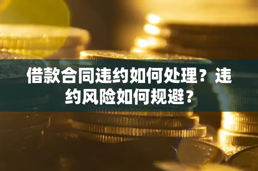 武汉借款合同违约如何处理？违约风险如何规避？