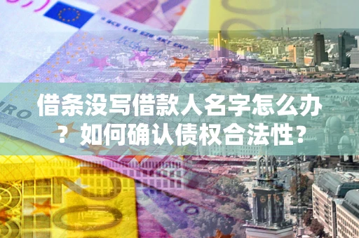 武汉借条没写借款人名字怎么办？如何确认债权合法性？