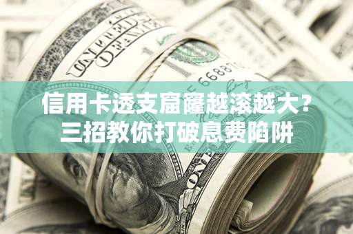 武汉信用卡透支窟窿越滚越大？三招教你打破息费陷阱