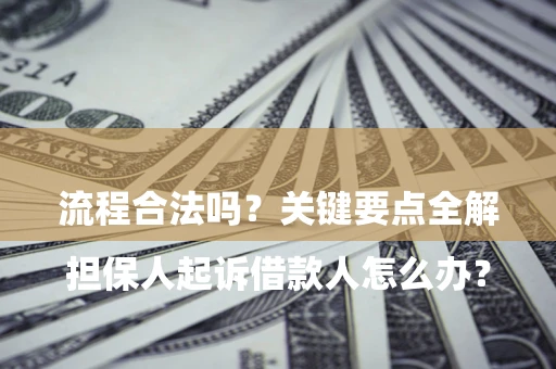 武汉

担保人起诉借款人怎么办？流程合法吗？关键要点全解析